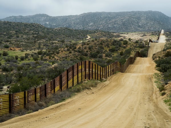 U.S.-Mexico Border in Jacumba Hot Springs, California. 